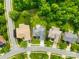 Aerial view of a home showcasing the lot, landscaping, and surrounding neighborhood at 8460 Fairgreen Ave, Waxhaw, NC 28173