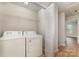 Dedicated laundry room with modern washer and dryer hookups and added storage at 9630 Turning Wheel Dr, Charlotte, NC 28214
