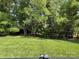 Lush green backyard with mature trees and manicured lawn at 11324 Fullerton Place Nw Dr, Huntersville, NC 28078