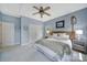 Bedroom featuring a rustic headboard, multiple windows, and ample closet space at 1201 Beckford Glen Dr, Waxhaw, NC 28173