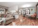 The open-concept design showcases the kitchen and dining area and hardwood flooring at 158 Jane Sowers Rd, Statesville, NC 28625