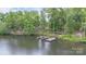 Community dock on a lake with lush green trees and clear blue skies, offering a serene recreational space at 1663 Tranquility Blvd, Lancaster, SC 29720