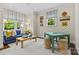 Charming sitting room with comfortable seating, decorative wallpaper and natural light at 206 Hillside Ave, Charlotte, NC 28209