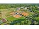 Aerial view of baseball fields in the Locust City Park, located in a natural wooded setting at 21047 Running Creek Dr # 9, Locust, NC 28097
