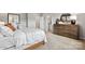 Bright main bedroom featuring a decorative dresser, carpet floors and ensuite bath at 21055 Running Creek Dr # 10, Locust, NC 28097