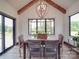 Charming dining room with modern chandelier and an outdoor view at 2410 Charlotte Hwy, York, SC 29745