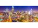 Night skyline view showcasing Charlotte's vibrant cityscape with brightly lit skyscrapers at 245 Enwood Dr, Charlotte, NC 28214