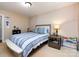 Bright baseball themed bedroom featuring baseball stitching and baseball decor at 3347 Xandra Ct, Indian Land, SC 29707