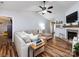 Comfortable living room with a fireplace and neutral decor at 3347 Xandra Ct, Indian Land, SC 29707