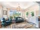 Bright sitting room with large windows, elegant furnishings, and stylish decor at 5092 Nighthawk Dr, Indian Land, SC 29707