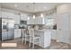 Well-equipped kitchen featuring stainless steel appliances, island seating, and modern lighting at 523 Hullview Vis, Monroe, NC 28110
