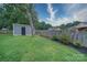 Backyard showing a shed, grass, garden and wooden fence at 734 Forestbrook Dr # 10, Gastonia, NC 28056