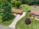 An aerial view showcases the house and the expansive lawn at 888 Stowe Ln, Gastonia, NC 28056