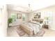 Virtual staging showcases a bedroom with a tray ceiling, carpet, great light, and elegant modern furnishings at 9146 Austin Ridge Ln, Charlotte, NC 28214