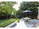 Backyard featuring a patio, dining set, and lush landscaping at 1021 Isleworth Ave, Charlotte, NC 28203