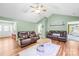 Comfortable living room with hardwood floors and plenty of seating at 106 Laren Rd, Shelby, NC 28152