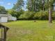 Spacious backyard showing the grass, a shed, and tree trunks at 216 Hillcrest Pl, Salisbury, NC 28144