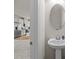 Bathroom sink area with modern fixtures and a view of the kitchen at 3108 Beeler Ln, Charlotte, NC 28208