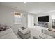 Bright living room featuring a comfortable couch, TV, and natural light at 3108 Beeler Ln, Charlotte, NC 28208