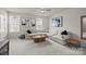 Bright living room with a large sectional sofa, modern art, and neutral tones at 3108 Beeler Ln, Charlotte, NC 28208
