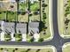 Aerial view showcases a residential street with homes, green lawns, and a playground at 4310 Coachwhip Ave, Lancaster, SC 29720