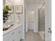 This bathroom features a glass enclosed shower, neutral colors, and modern fixtures at 438 Bent Burr Crk, York, SC 29745