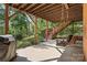 Covered patio with swing, grill and view of backyard at 4740 Myers Ln, Harrisburg, NC 28075