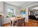 Cozy dining area featuring a window view, wainscoting, and hardwood floors at 81 21St Nw Ave, Hickory, NC 28601