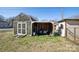 Backyard storage shed with open air covered area at 101 Sunset Dr, Stanley, NC 28164