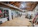 Unfinished basement providing ample storage space and potential for customization at 205 Harwell Rd, Mooresville, NC 28117