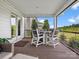 Covered patio featuring a dining table with four chairs and outdoor string lights at 301 Supernova Dr, York, SC 29745