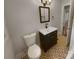 Nicely updated bathroom with black fixtures and updated tile flooring at 3109 Morson St, Charlotte, NC 28208