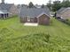 Aerial view of backyard and patio; mature trees provide lots of privacy at 3523 Brickwood Cir, Midland, NC 28107