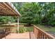 Charming backyard deck with awning and lush landscaping at 3884 Snider Cir, Hickory, NC 28602
