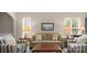 Cozy living room featuring a plush sofa, armchairs, and natural light from the windows at 424 Paperbark Ln, Rock Hill, SC 29732