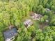 Aerial view of a home surrounded by dense trees, showcasing its secluded setting and expansive green space at 481 Evergreen Rd, Clover, SC 29710