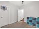 Bedroom with carpeted floors, neutral walls and blue cube storage at 481 Evergreen Rd, Clover, SC 29710