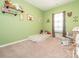Comfortable bedroom features closet, window and neutral carpet at 5432 Kinsbridge Dr, Charlotte, NC 28227