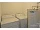 A laundry room with a washer, dryer, and water heater at 9501-A Shannon Green Dr, Charlotte, NC 28213