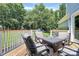 Outdoor deck featuring modern chairs surrounding a gas fire pit, perfect for entertaining guests at 1011 Bydeford Ct, Matthews, NC 28105