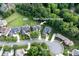 Aerial view of 11841 Churchfield Lane, surrounded by mature trees and well-maintained neighborhood at 11841 Churchfield Ln, Charlotte, NC 28277