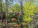 Distant aerial view of this home and its property, surrounded by bright green trees and landscaping at 1601 Wandering Way Dr, Charlotte, NC 28226