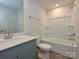 Bathroom featuring a sink, toilet, and shower and bath combination at 213 J.P. Dr, Albemarle, NC 28001