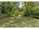 Spacious grassy backyard with mature trees and foliage at 2813 Hilliard Dr, Charlotte, NC 28205