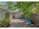 Backyard with mature trees and outdoor storage at 2813 Hilliard Dr, Charlotte, NC 28205