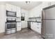 Modern kitchen featuring stainless steel appliances, white cabinets, and subway tile backsplash at 2819 Georgia Ave, Charlotte, NC 28205