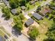 An aerial view of the home with its large yard and long driveway, as seen from directly above at 506 Locust St, Rock Hill, SC 29730