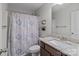 Clean bathroom featuring a granite vanity top, shower/tub, and modern fixtures at 5668 Stanfield Ridge Dr, Stanfield, NC 28163