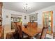 Formal dining room featuring a wooden table and chairs and a view to the living room at 626 Trail Ridge Rd, Matthews, NC 28105