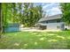 Expansive backyard with a shed and view of the home's screened-in porch at 8418 Knollwood Cir, Charlotte, NC 28213